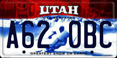 UT license plate A620BC