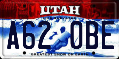 UT license plate A620BE