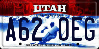 UT license plate A620EG
