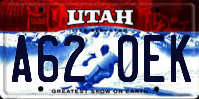 UT license plate A620EK