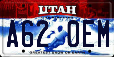 UT license plate A620EM