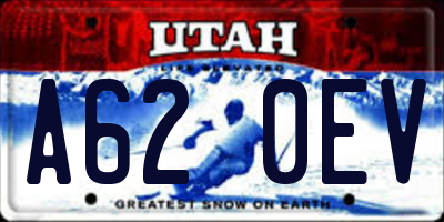 UT license plate A620EV