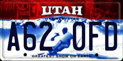 UT license plate A620FD
