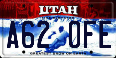 UT license plate A620FE