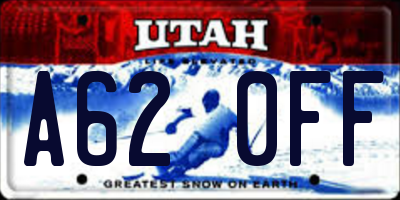 UT license plate A620FF