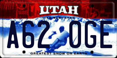 UT license plate A620GE