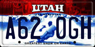 UT license plate A620GH