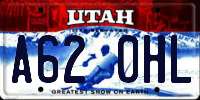 UT license plate A620HL