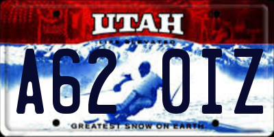 UT license plate A620IZ