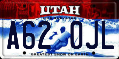 UT license plate A620JL