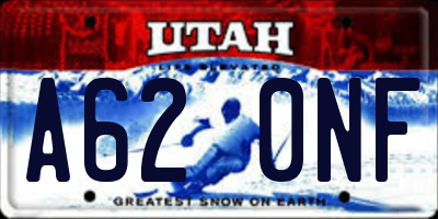 UT license plate A620NF