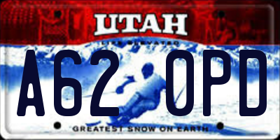 UT license plate A620PD