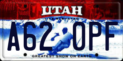 UT license plate A620PF