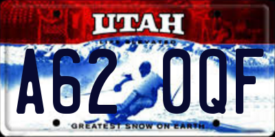 UT license plate A620QF