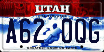 UT license plate A620QG