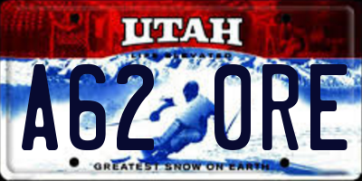 UT license plate A620RE