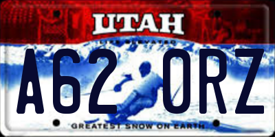 UT license plate A620RZ