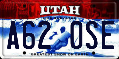 UT license plate A620SE