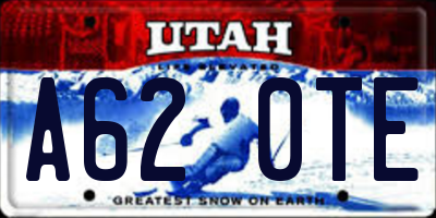 UT license plate A620TE