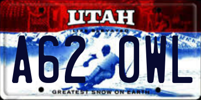 UT license plate A620WL