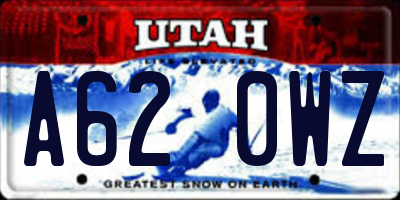 UT license plate A620WZ