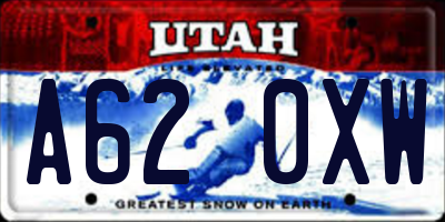 UT license plate A620XW