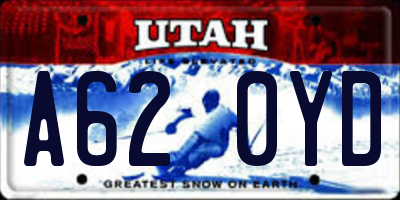 UT license plate A620YD
