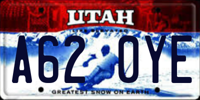 UT license plate A620YE