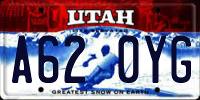UT license plate A620YG