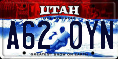 UT license plate A620YN