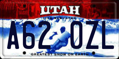 UT license plate A620ZL