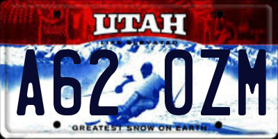 UT license plate A620ZM
