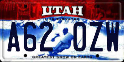 UT license plate A620ZW