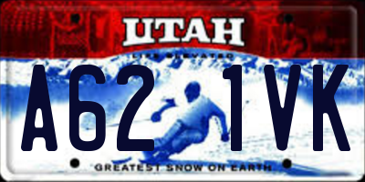 UT license plate A621VK