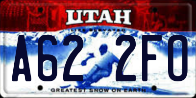 UT license plate A622FO