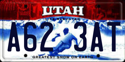 UT license plate A623AT