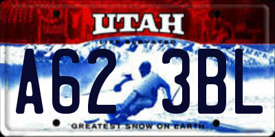 UT license plate A623BL