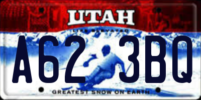 UT license plate A623BQ