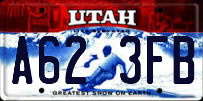 UT license plate A623FB