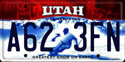 UT license plate A623FN
