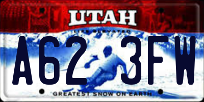 UT license plate A623FW