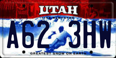 UT license plate A623HW