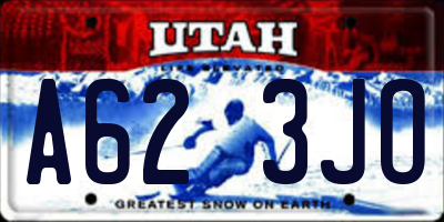 UT license plate A623JO