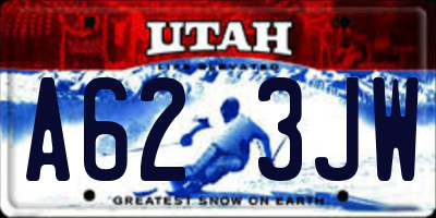 UT license plate A623JW