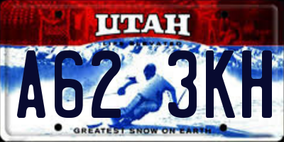 UT license plate A623KH