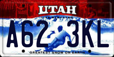 UT license plate A623KL