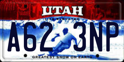 UT license plate A623NP