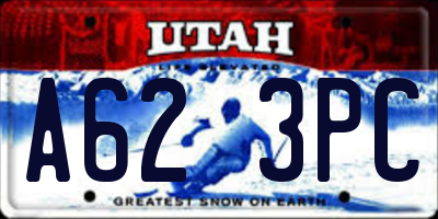 UT license plate A623PC