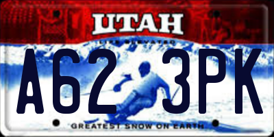 UT license plate A623PK