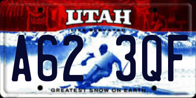 UT license plate A623QF